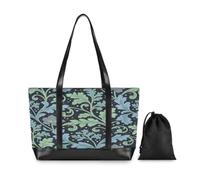 voucong Seaweed Leaf Blue Flower William Morris modern mens laptop bag with zipper large tote bag for ladies