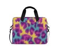 voucong Sleeve for Laptop Portable Crossbody Messenger with Handle and Shoulder Strap 15.6 inch Computer Carrying Bag Vague Colorful Leopard Print