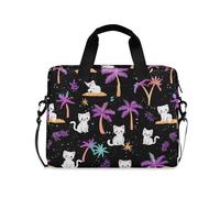 voucong Sleeve for Laptop Portable Crossbody Messenger with Handle and Shoulder Strap 15.6 inch Computer Carrying Bag Beach Kittens Willow Black