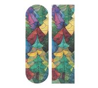 voucong Stained Glass Trees Griptape Skateboard Bubble Free Grip Tape for Scooters Deck 44×10 Inch Inch repuesto para patineta