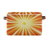 voucong Stars Shine Red and Yellow storage baskets 1 pack, Foldable and waterproof baskets for storage containers with sturdy handle rack square for quilt