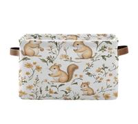 voucong Sweet Squirrel Mouse White storage baskets 1 pack, folding and waterproof baskets for storage containers with sturdy handle atorage Decor for garage