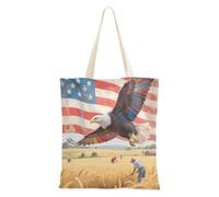 voucong The American Flag bird Canvas Bags for Women With Pockets With Handles Reusable Canvas Tote Bag Bulk Friend Birthday Gifts