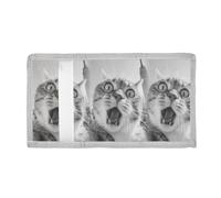 voucong The Empire State Building Cat Selfie Trifold Wallets for Cards and Cash for Boys Simple Sturdy Wallets Cards and Cash with Lanyard