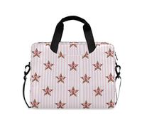 voucong Travel Laptop Sleeve Bag Portable Crossbody Messenger with Handle and Shoulder Strap 15.6 inch Tablet Briefcase Carrying Bag Striped Star Bow Pink