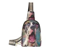 voucong trendy Cartoon Funny Great Dane Dogs Fear leather fanny pack waterproof for women crossbody purse for hiking, Cartoon Funny Great Dane Dogs Fear, One Size