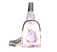 voucong trendy Colorful Flowers unicorns Dream travel sling bag cute large fanny packs for for day pack, Colorful Flowers Unicorns Dream, One Size