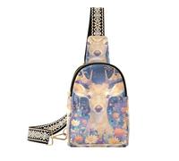 voucong trendy Mysterious Cute Brown Deer with Daisy Flowers bags for girls fashion small bags for women for day pack, Mysterious Cute Brown Deer With Daisy Flowers, One Size