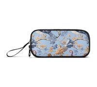 voucong Turkeys Glory Blue Nylon Pencil Bags Big Capacity Pen Pencil Case Stationery for Office Student
