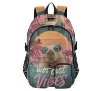 voucong West coasts Capybaras Large Travel Backpack for Men West coasts Capybaras College School Bookbag 17.5" Laptops Backpack for Adult Luggage Back Pack