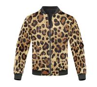 voucong Wild Leopard Brown Print Lightweight Jacket Men Waterproof Windbreaker Men Mens Coats Stylish, Wild Leopard Brown Print, Medium