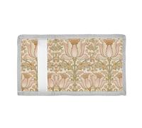 voucong William Morris Pink Lily Trifold Wallet Slim for boy Minimalist Colorful Wallet Slim with Lanyard
