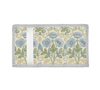voucong William Morris Vintage Silver Lily Trifold Wallet Slim for Birthday Gift Trendy Casual Wallet Slim with Lanyard
