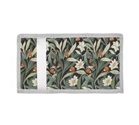voucong William Morris Wild Floral Trifold Slim Wallet for Men for Credit Cards Minimalist Lighweight Slim Wallet Men with Lanyard