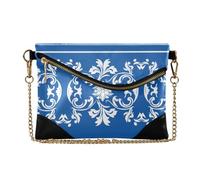 voucong Women PU Wristlet Purses Clutch Trendy Evening Purses for Lady Classical Royal Floral Blue