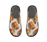 voucong Women's Slippers Slippers For Women Indoor Memory Foam Home Shoes House Shoes For Woman Bed A Croissant in Oil Painting Brown, A Croissant in Oil Painting Brown, 10.5-11