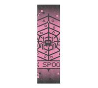 voucong Y2k Halloween Spider Web Pink Black Skateboard with Grip Tape Non-Skid Grip Tape for Scooters Deck 33×9 Inch para Skateboard