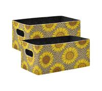 voucong Yellow Flower Daisy Closet Organizers and Storage 2 Pack Closet Clothes Organizer for Book, and Clothes Living Room