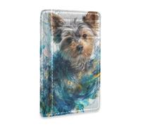 voucong York Shire Dog Cute Water 3D Leather Wallets for Women Slim with ID Window RFID Blocking Slim Credit Card Holder for Men and Women