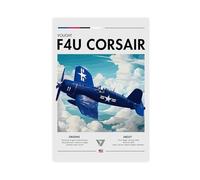 Vought F4U Corsair WWII Aircraft Canvas Poster Wall Art Decor Print Picture Paintings for Living Room Bedroom Decoration 16x24inch(40x60cm)