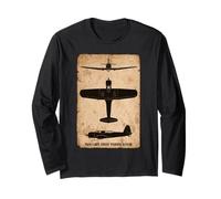 Vought Vindicator Dive Bomber Vintage WW2 Plane Silhouette Long Sleeve T-Shirt