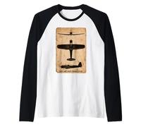 Vought Vindicator Dive Bomber Vintage WW2 Plane Silhouette Raglan Baseball Tee