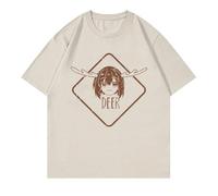 Voulkco Anime My Deer Friend Shikanoko Noko Nokotan T Shirt Harajuku Cotton TShirts funny Unisex short sleeves Mens Womens tops-Khaki||3XL