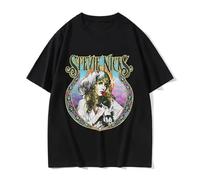 Voulkco Men's T-shirt Rock Stevie Nicks Music Album Women Vintage Fashion Short Sleeve T-shirts Casual Cotton Oversized T-shirt Streetwear-Black||XL