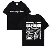 Voulkco Printed T-shirt Kpop ITZY Born To Be 2nd World Tour T-shirts Loose vintage Tops Men's Women's Short Sleeve Hip-Hop Unisex Streetwear-Black||XS