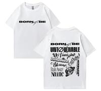 Voulkco Printed T-shirt Kpop ITZY Born To Be 2nd World Tour T-shirts Loose vintage Tops Men's Women's Short Sleeve Hip-Hop Unisex Streetwear-White||L