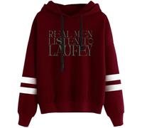 Voulkco Real Men Listen To Laufey Hoodie Pocketless Parallel Bars Sleeve Unisex Streetwear Women Men Hooded Sweatshirts Laufey Merch-Red||L
