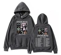 Voulkco Stevie Music Nicks Tour Hoodie Harajuku Hip Hop Unisex Pullover Tops Oversized Hoodie Fans Gift-Dark Gray||S