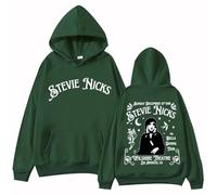 Voulkco Stevie Music Nicks Tour Hoodie Harajuku Oversized Pullover Tops Men Women Sweatshirt Unisex hoodies Fans Gift-Green||XL