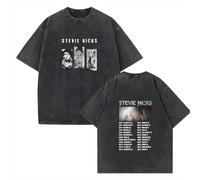 Voulkco Stevie Nicks Tour Cotton Shirts Vintage Washed old Harajuku Short Sleeve Unisex O-Neck Music Fans Gift T-Shirts Summer Printing tee-3XL