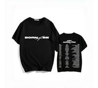 Voulkco T-shirt Kpop ITZY Born To Be World Tour Printed graphic T-shirt Harajuku Fashion Short Sleeve Men's Women's Streetwear Tops Clothing for Fan-Black||XS