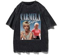Voulkco Vintage Carmela Soprano T-Shirt Wife of Mafia Boss Homage 90s American Retro Unisex T-Shirt Cotton Summer Loose Oversized Pattern Short Sleeve-White||3XL