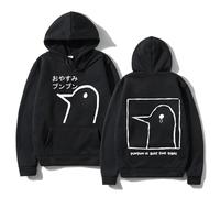 Voulkco Women Hoodie Goodnight Punpun Harajuku Graphic Kawaii Hoodies Unisex Anime Manga Cartoon Oyasumi Punpun Pullover Sweatshirts-Black||L