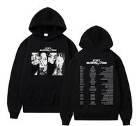 Voulkco Women's Hoodies ITZY Bands Born To Be World Tour Print Hoodie Harajuku Retro Pullover Fashion loose streetwear Kpop long-sleeved top-Black||S