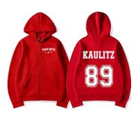 Voulkco Zipper Hoodie Rock Tokyo -Band Hotel Kaulitz 89 Printed Hoodie Men's Women's Casual Hooded Sweatshirt Fashion Harajuku Hip Hop Streetwear Unisex Long Sleeve Clothing-Red||s
