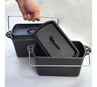 Voulosimi Cast Iron Loaf Oven Pan - 4.33"x4.92"x8.66" Durable Loaf Pans Rectangular Baking Pan for home baking (Bread Pan, 2 x 2 QT)