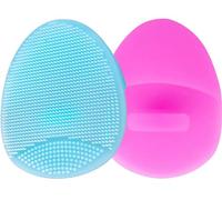 VOUM Silicone Facial Scrubber,Face Cleansing Brush,Mini Manual Silicone Face Scrubber Face Massager Brush Anti-Aging Skin Cleanser and Deep Exfoliator Makeup Tool for Girl Sister Women,2 PCS