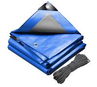 VOUNOT® 1.5x6m Tarpaulin Heavy Duty 180 g/m² Waterproof TarpLarge Ground Camping Sheet with Eyelets, Fixing Ropes for Outdoor Furniture Caravan Car Cover, Blue