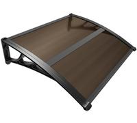 VOUNOT 100x80cm Front Door Canopy Porch Outdoor Awning, Brown