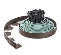 VOUNOT 10m Flexible Lawn Edging with Green Outline Edge, Brown