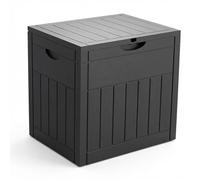 VOUNOT® 126L Outdoor Storage Box with Lid, Lockable Garden Storage Chest, Waterproof Plastic Deck Box for Cushions, Tools & Parcel Delivery, Black