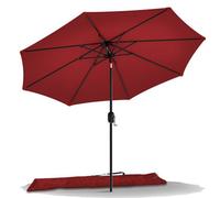 Vounot 2.7 M Garden Parasol, Outdoor Table Tilting Patio Umbrella, With Crank Handle, Protective Cover, 8 Sturdy Ribs, Red