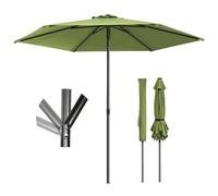 VOUNOT 2.7m Garden Parasol, Outdoor Tilting Umbrella with Protective Cover