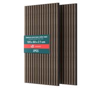 VOUNOT 2 Pack Acoustic Panels 120x60cm MDF Slat Wall Panels, Dark Oak