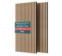 VOUNOT 2 Pack Acoustic Panels 120x60cm MDF Slat Wall Panels, Light Oak