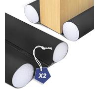 VOUNOT® 2 Pack Double Sided Draught Excluder 96cm, Under Door Draft Stopper with Foam Seal Door Gap Blocker, Energy Saving Reduces Noise, Light and Pest, Black